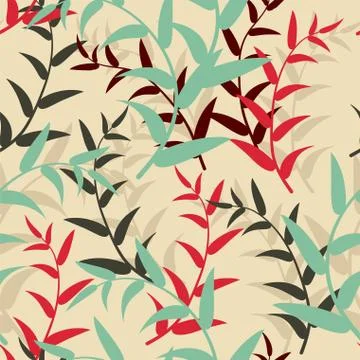 Vector seamless background with leaves Stock Illustration