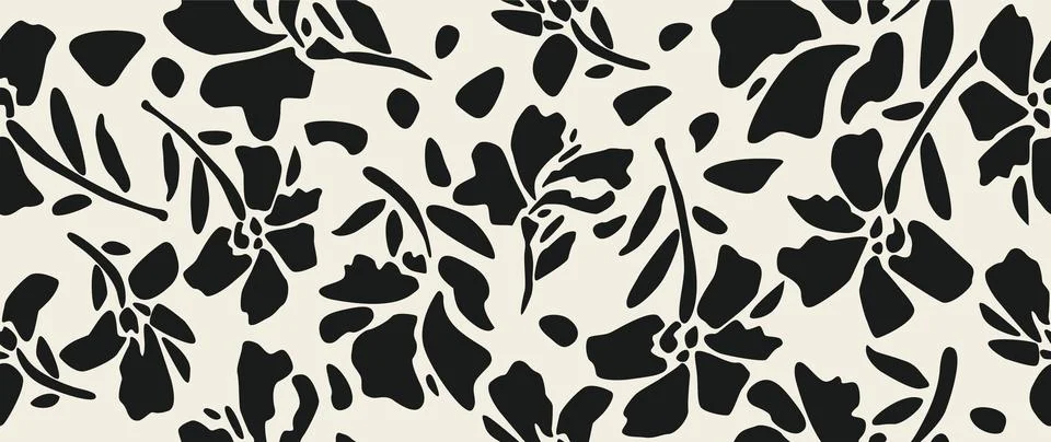 Vector seamless background. Minimalistic abstract floral pattern. Modern print Stock Illustration