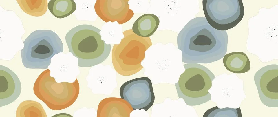 Vector seamless background. Minimalistic abstract flowers of delicate colors Illustrazione stock