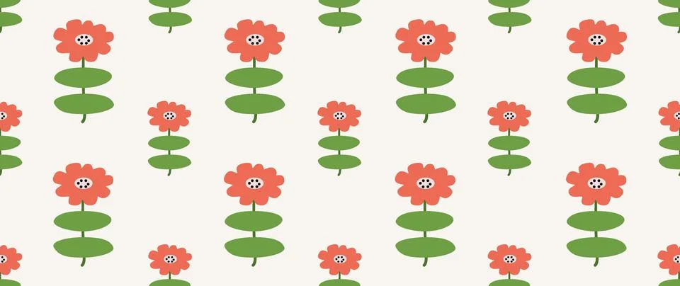 Vector seamless background. Minimalistic abstract floral pattern. Modern print 库存插图