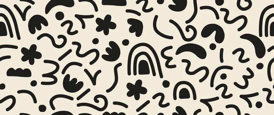 Vector seamless background. Minimalistic abstract pattern. Modern black print 库存插图