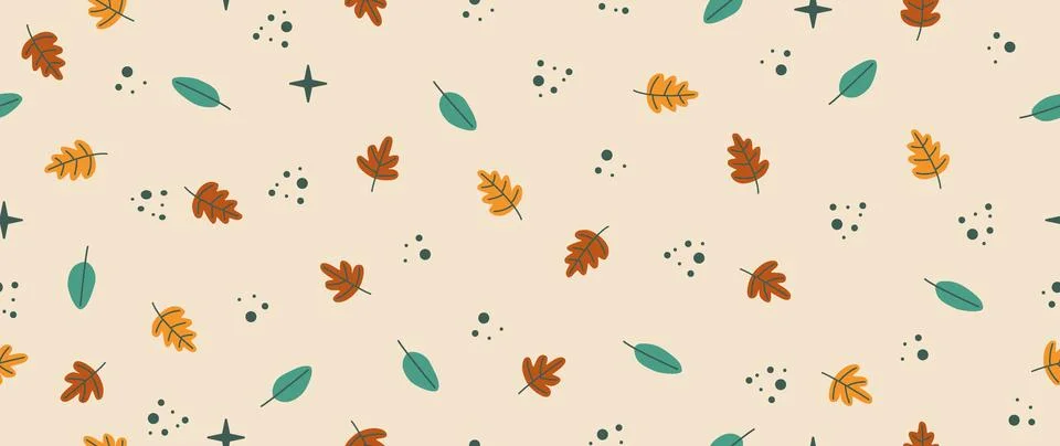 Vector seamless background. Minimalistic abstract leaf pattern. Modern autumn 库存插图