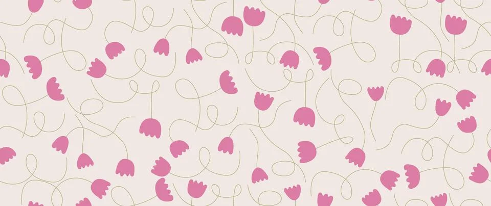 Vector seamless background. Minimalistic abstract floral pattern. Modern print 库存插图