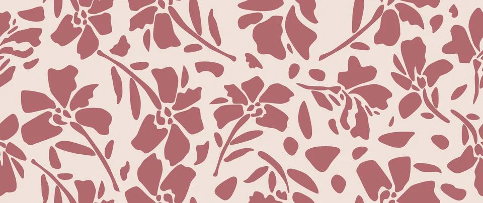 Vector seamless background. Minimalistic abstract floral pattern. Modern 스톡 일러스트