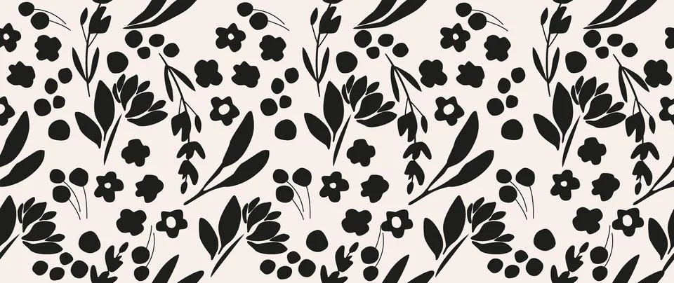 Vector seamless background. Minimalistic abstract floral pattern. Modern print 库存插图