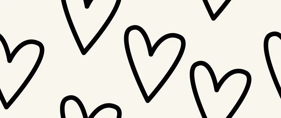 Vector seamless background. Minimalistic abstract heart pattern. Modern bla.. Stock Illustration