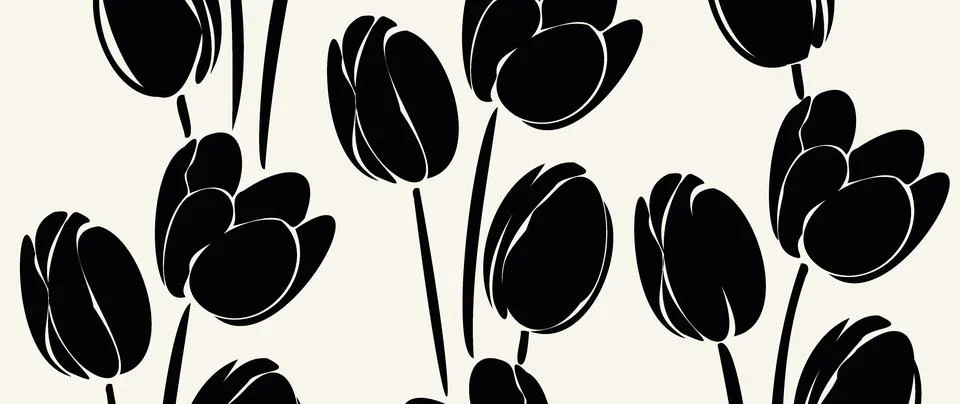 Vector seamless background. Minimalistic abstract floral pattern. Modern pr.. Stock Illustration