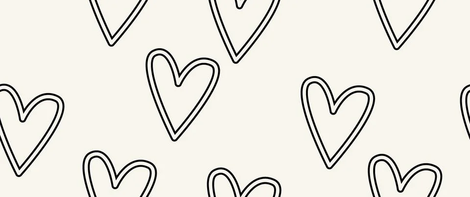Vector seamless background. Minimalistic abstract heart pattern. Modern bla.. Stock Illustration