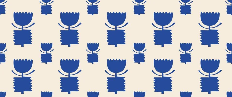 Vector seamless background. Minimalistic abstract floral pattern. Modern bl.. Stock Illustration