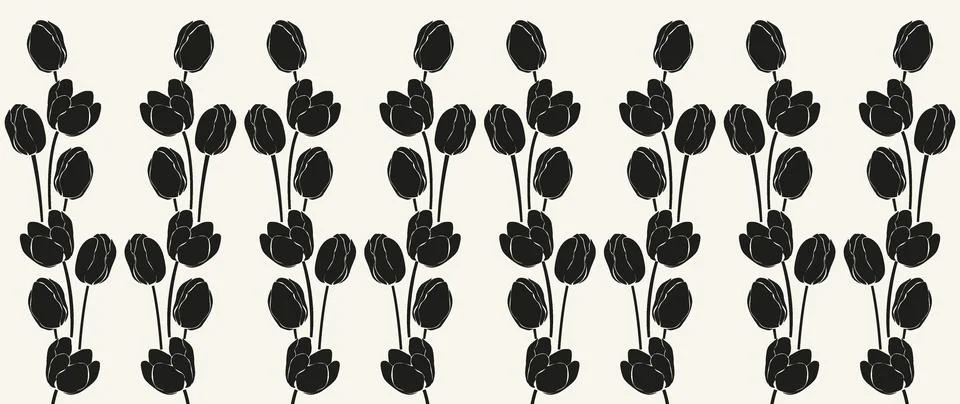 Vector seamless background. Minimalistic abstract floral pattern. Modern pr.. Stock Illustration