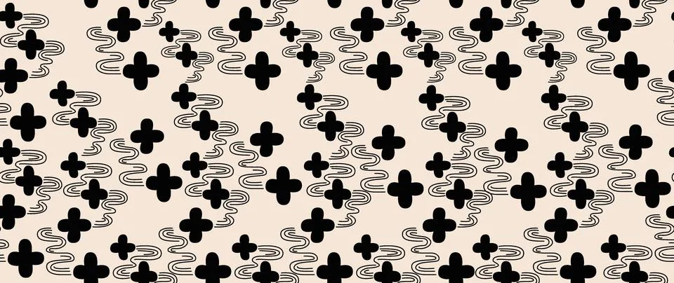 Vector seamless background. Minimalistic abstract pattern. Modern black pri.. Stock Illustration