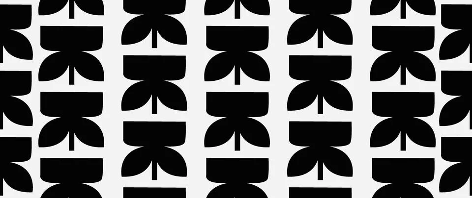 Vector seamless background. Minimalistic abstract floral pattern. Modern pr.. Stock Illustration