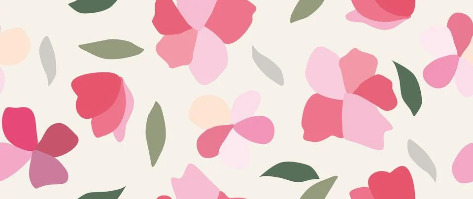 Vector seamless background. Minimalistic abstract floral pattern. Modern pr.. Stock Illustration