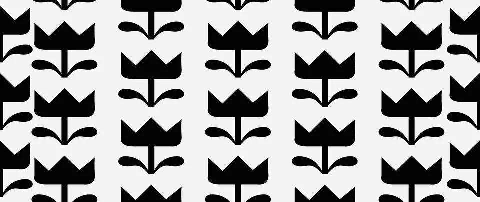 Vector seamless background. Minimalistic abstract floral pattern. Modern pr.. Stock Illustration