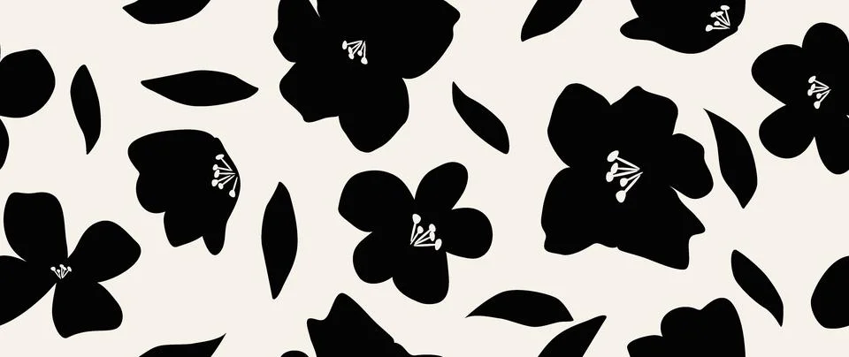 Vector seamless background. Minimalistic abstract floral pattern. Modern pr.. Stock Illustration