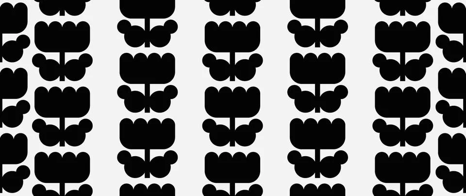 Vector seamless background. Minimalistic abstract floral pattern. Modern pr.. Stock Illustration