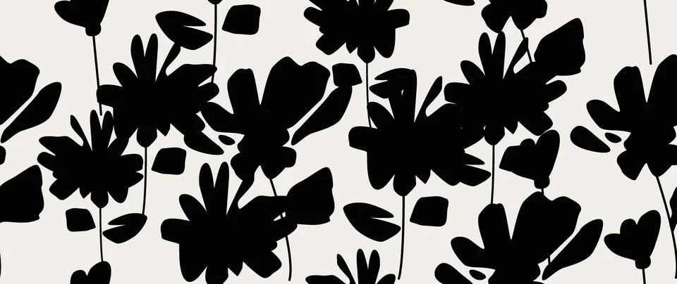 Vector seamless background. Minimalistic abstract floral pattern. Modern pr.. Stock Illustration