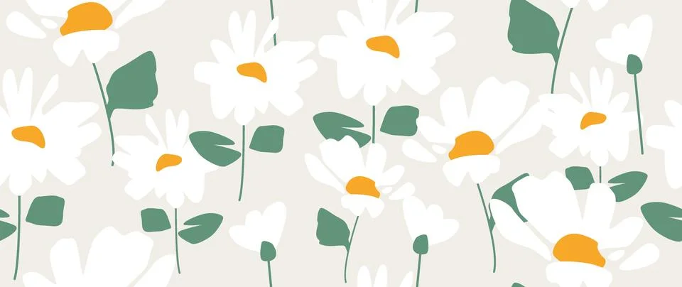 Vector seamless background. Minimalistic abstract floral pattern. Modern pr.. Stock Illustration