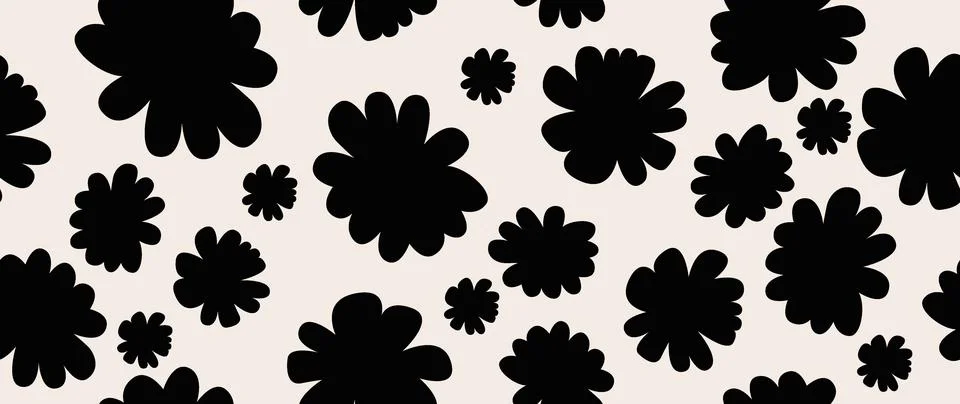Vector seamless background. Minimalistic abstract floral pattern. Modern pr.. Stock Illustration