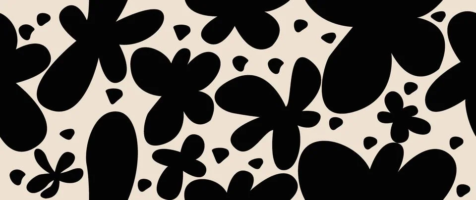 Vector seamless background. Minimalistic abstract floral pattern. Modern pr.. Stock Illustration