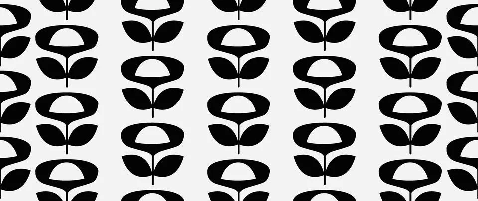 Vector seamless background. Minimalistic abstract floral pattern. Modern pr.. Stock Illustration