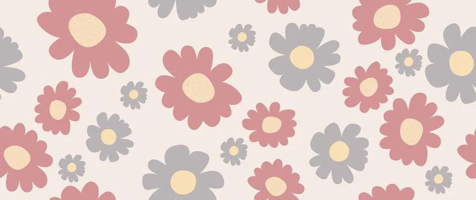 Vector seamless background. Minimalistic abstract floral pattern. Modern pr.. Stock Illustration