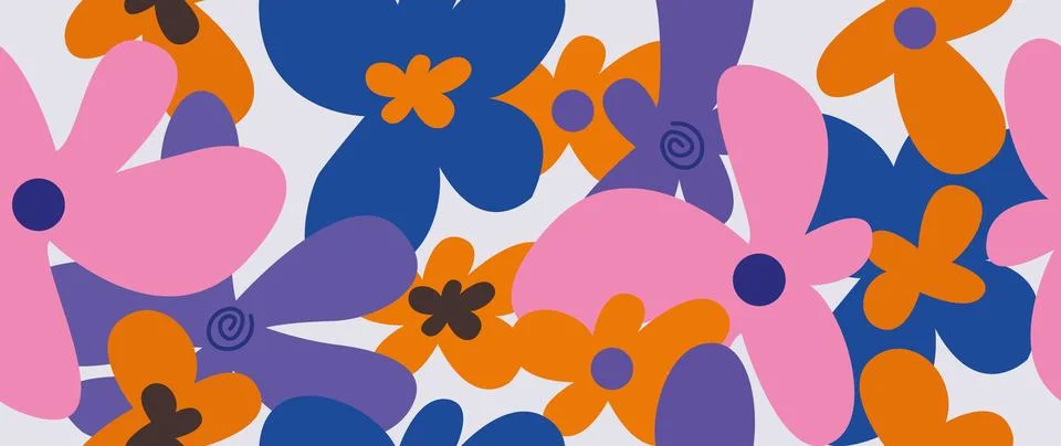 Vector seamless background. Minimalistic abstract floral pattern. Modern color Stock Illustration