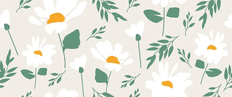 Vector seamless background. Minimalistic abstract floral pattern. Modern print Stock Illustration