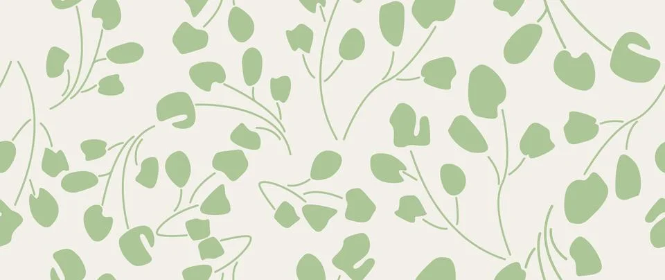 Vector seamless background. Minimalistic abstract floral pattern. Modern print Stock Illustration