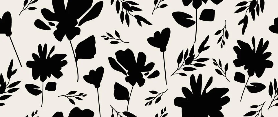 Vector seamless background. Minimalistic abstract floral pattern. Modern print Stock Illustration