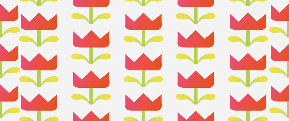 Vector seamless background. Minimalistic abstract floral pattern. Modern color Stock Illustration