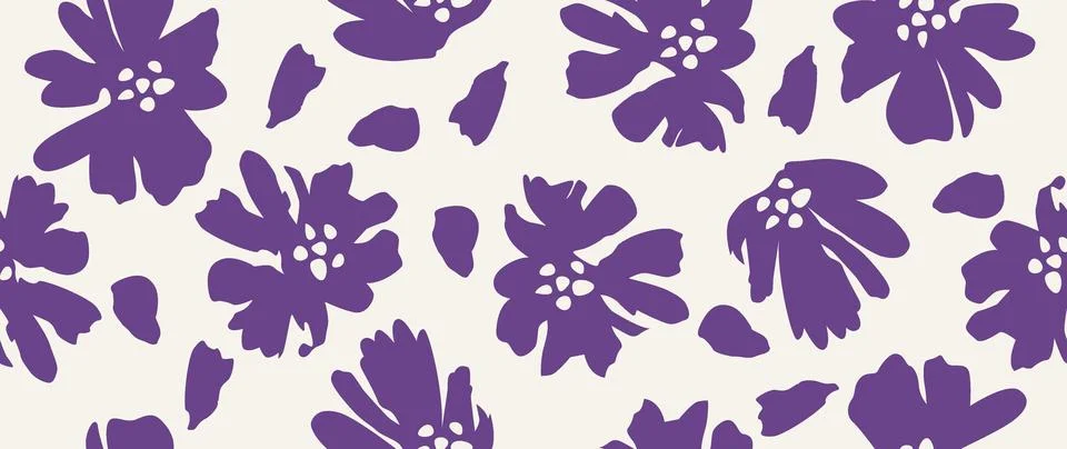 Vector seamless background. Minimalistic abstract floral pattern. Modern print Stock Illustration