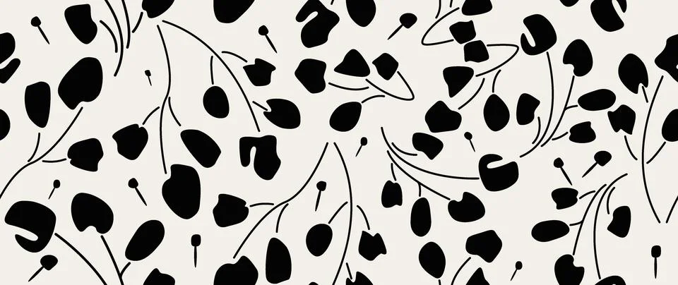 Vector seamless background. Minimalistic abstract floral pattern. Modern print Stock Illustration