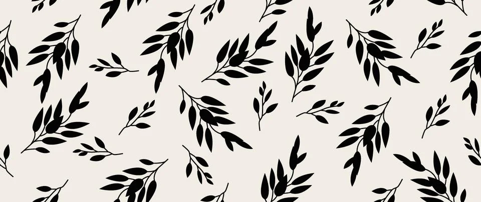 Vector seamless background. Minimalistic abstract floral pattern. Modern print Stock Illustration