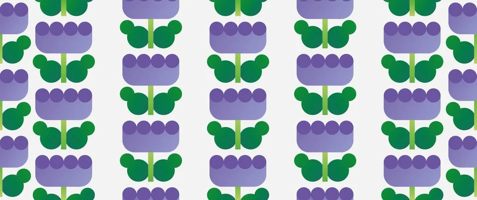 Vector seamless background. Minimalistic abstract floral pattern. Modern color Stock Illustration