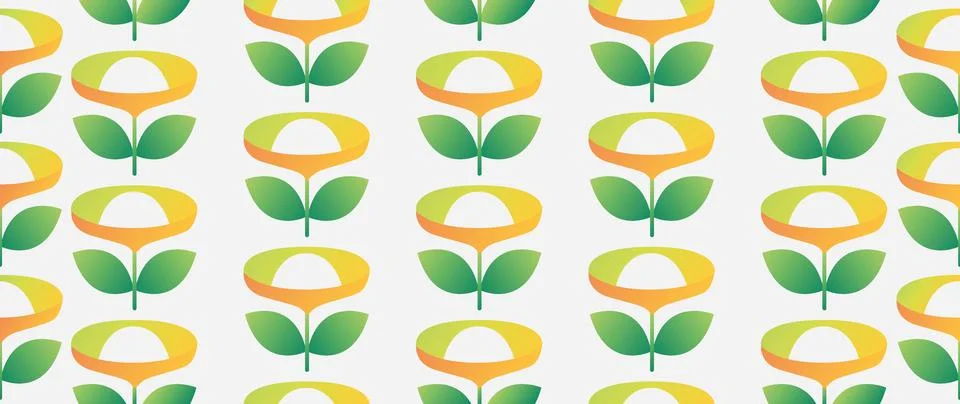 Vector seamless background. Minimalistic abstract floral pattern. Modern color Stock Illustration