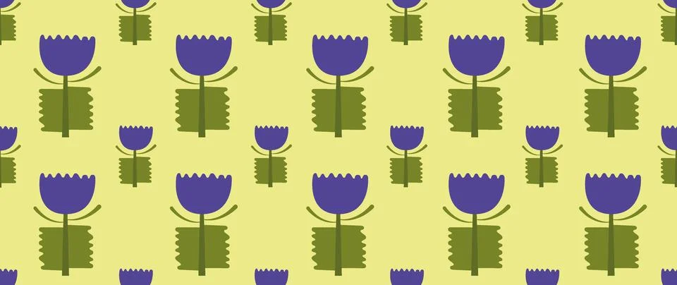 Vector seamless background. Minimalistic abstract floral pattern. Modern print Stock Illustration