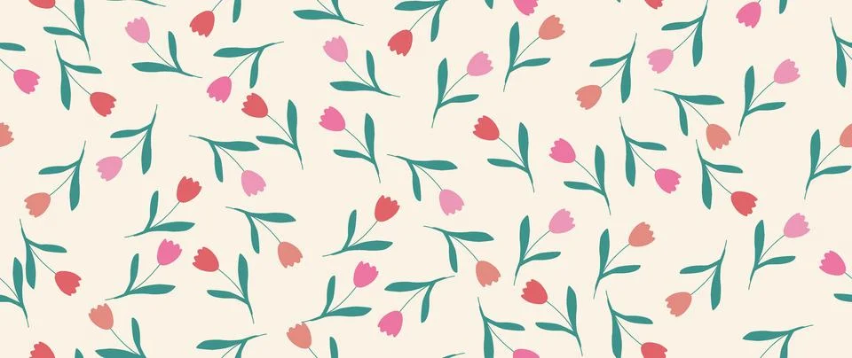 Vector seamless background. Minimalistic abstract floral pattern. Modern print Stock Illustration