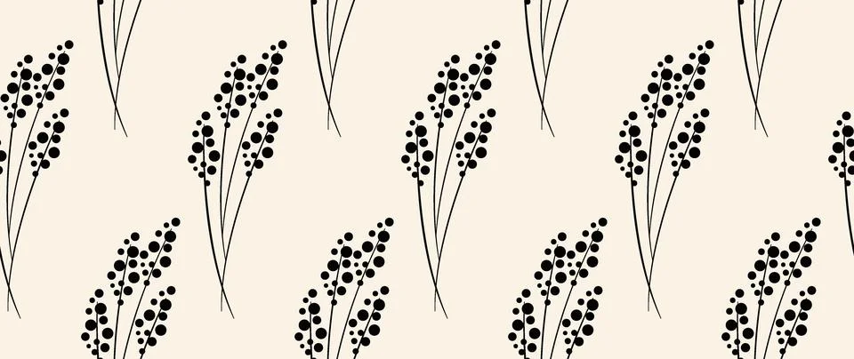 Vector seamless background. Minimalistic abstract floral pattern. Modern print Stock Illustration