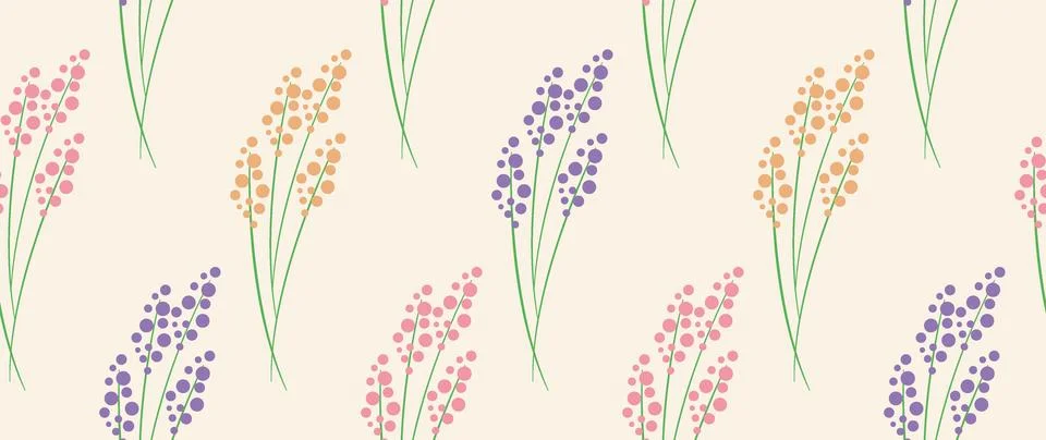 Vector seamless background. Minimalistic abstract floral pattern. Modern print Stock Illustration