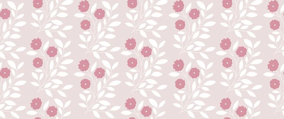 Vector seamless background. Minimalistic abstract floral pattern. Modern print Stock Illustration