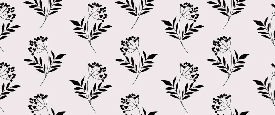 Vector seamless background. Minimalistic abstract floral pattern. Modern print Stock Illustration