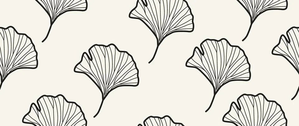 Vector seamless background. Minimalistic abstract leaf pattern. Modern print Stock Illustration