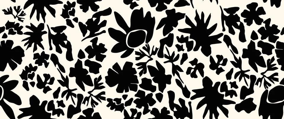 Vector seamless background. Minimalistic abstract floral pattern. Modern print Stock Illustration