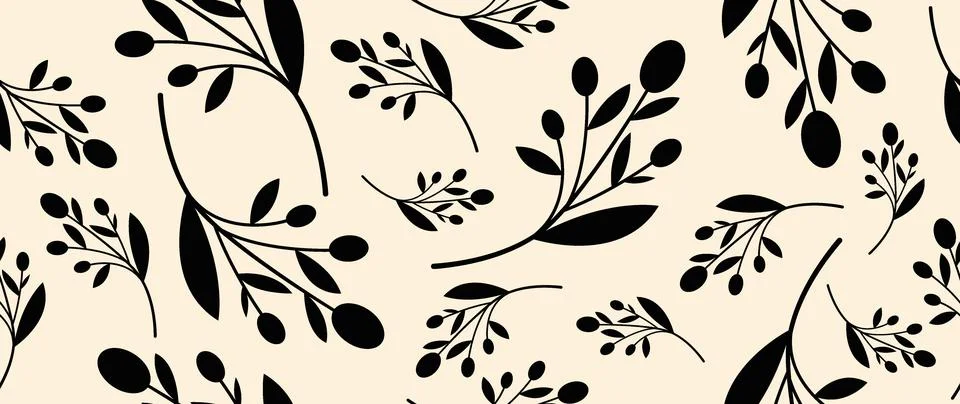 Vector seamless background. Minimalistic abstract floral pattern. Modern print Stock Illustration