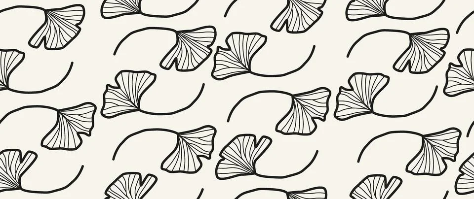Vector seamless background. Minimalistic abstract leaf pattern. Modern print 库存插图