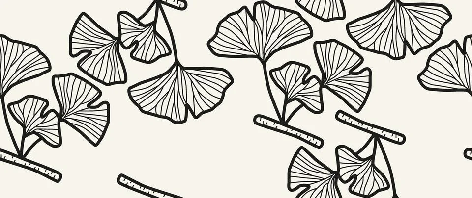 Vector seamless background. Minimalistic abstract leaf pattern. Modern print Stock Illustration