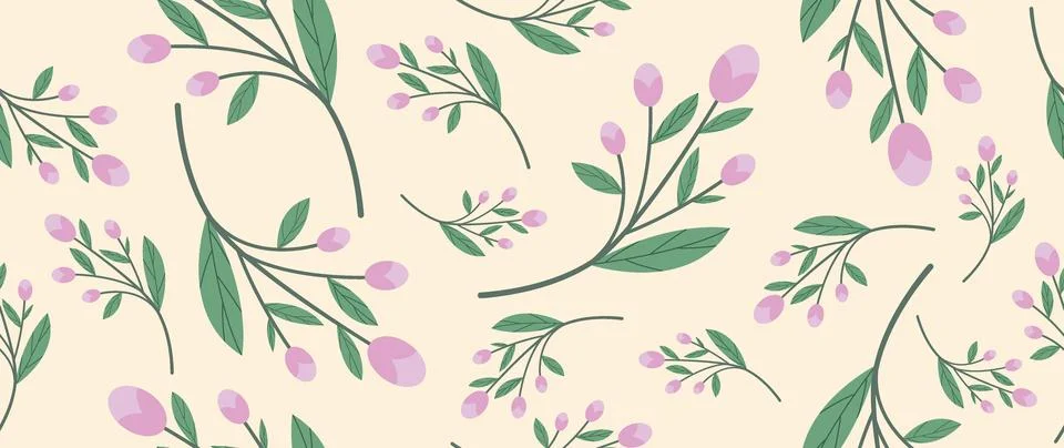 Vector seamless background. Minimalistic abstract floral pattern. Modern print Stock Illustration