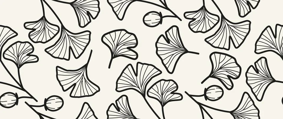 Vector seamless background. Minimalistic abstract leaf pattern. Modern print Stock Illustration