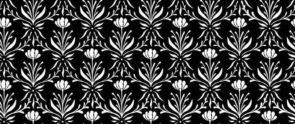 Vector seamless background. Minimalistic abstract floral pattern. Modern print Stock Illustration